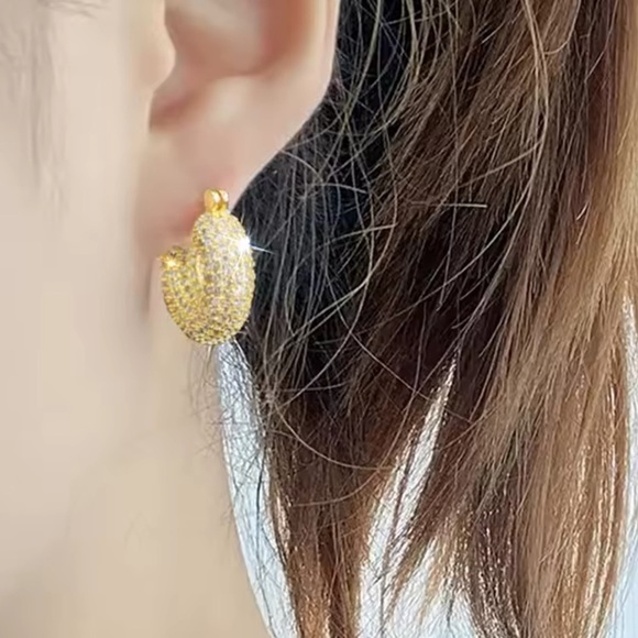 Baby Hoop Crystal Gold Earrings - Picture 6 of 6